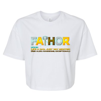 Fa-Thor Mighty Dad Lightning Bella+Canvas Jersey Crop Tee