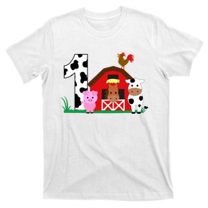 Farm Animals 1st Birthday 1 Year Old Birthday Party T-Shirt