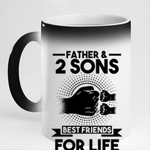 Father And 2 Sons Best Friends For Life Father Cute Gift 11oz Black Color Changing Mug