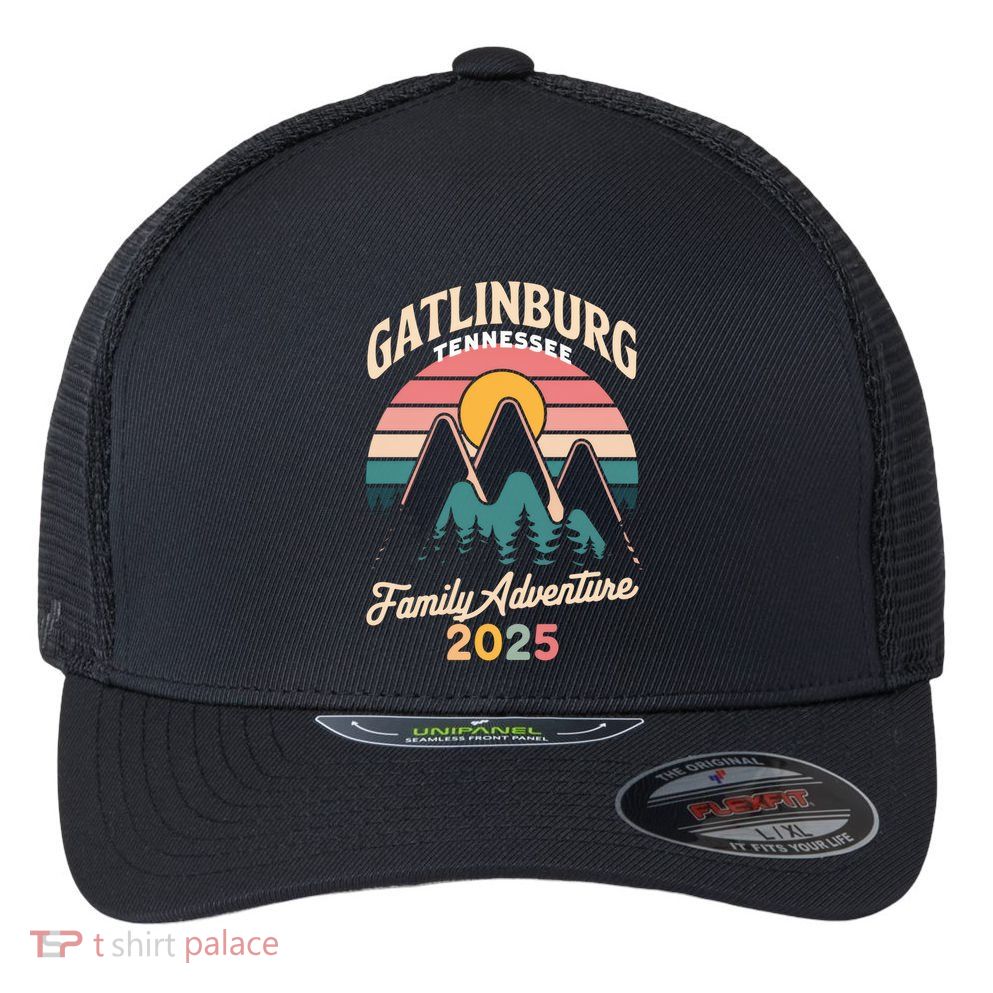 Family Adventure 2025 Family Vacation Gift Flexfit Unipanel Trucker Cap