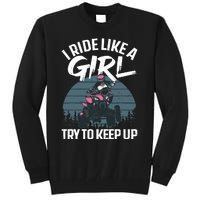 Funny ATV 4 Wheeler Design For Girls Wo Quad Riding Tall Sweatshirt