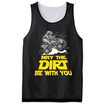 Funny ATV 4 Wheeler Quad Riding May The Dirt Be With You Mesh Reversible Basketball Jersey Tank