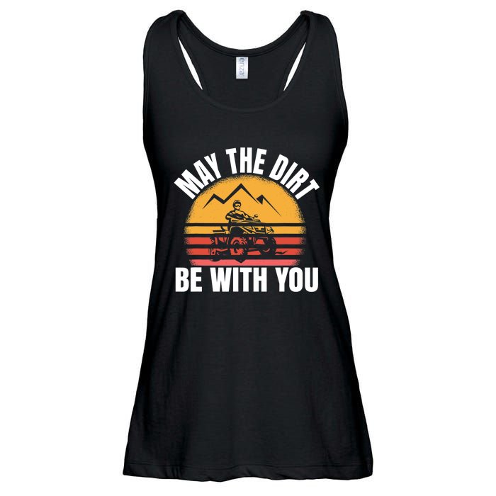 Funny ATV 4 Wheeler Quad Riding May The Dirt Be With You Ladies Essential Flowy Tank