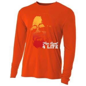 Free Agent 4 Life Coach Gang Wear Retro Graphic Tee Cooling Performance Long Sleeve Crew