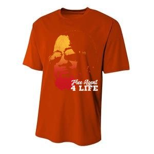 Free Agent 4 Life Coach Gang Wear Retro Graphic Tee Performance Sprint T-Shirt