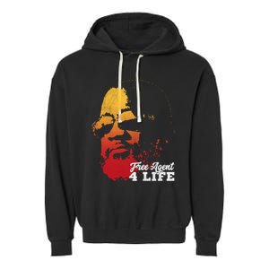 Free Agent 4 Life Coach Gang Wear Retro Graphic Tee Garment-Dyed Fleece Hoodie