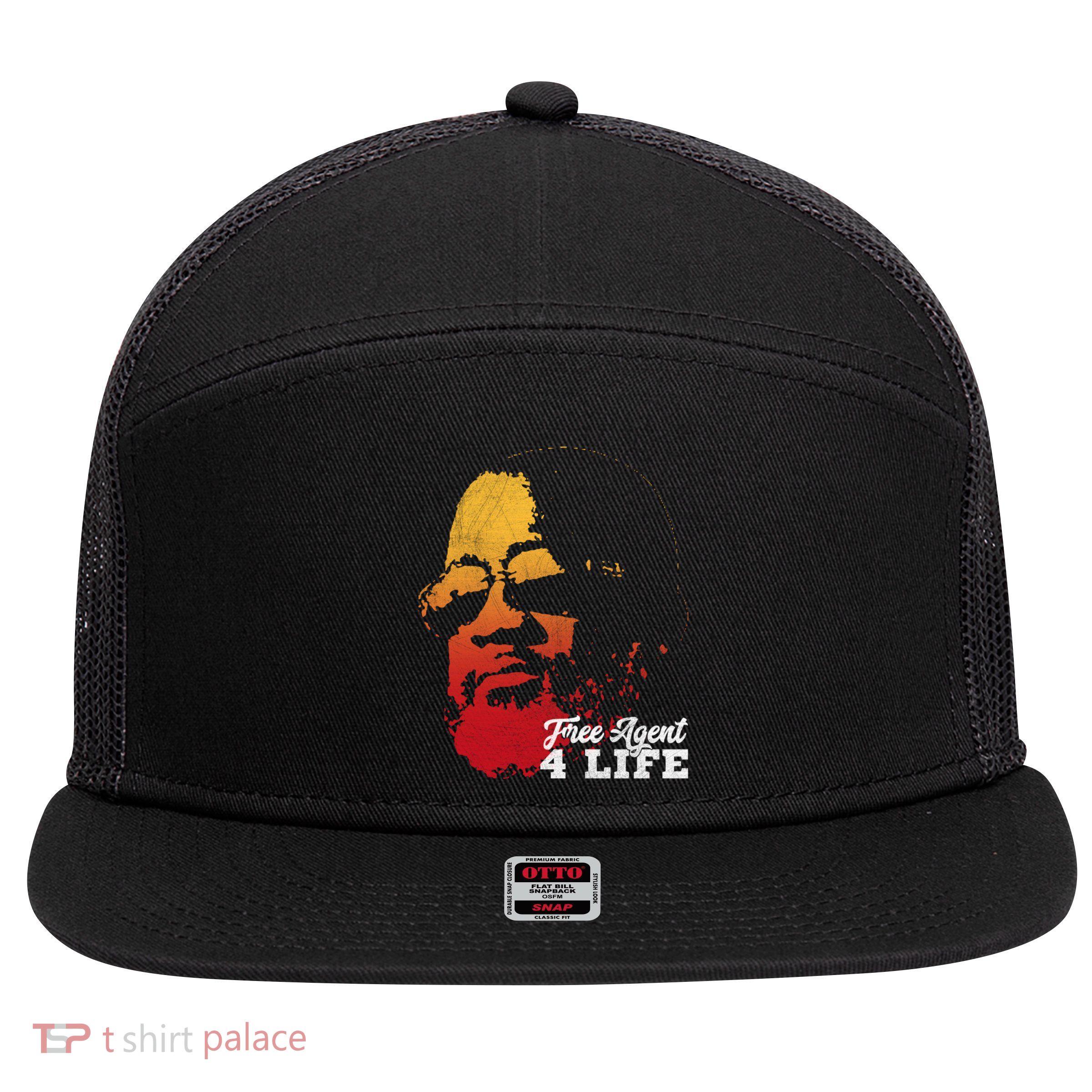 Free Agent 4 Life Coach Gang Wear Retro Graphic Tee 7 Panel Mesh Trucker Snapback Hat