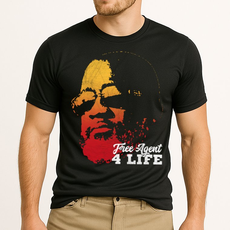 Free Agent 4 Life Coach Gang Wear Retro Graphic Tee Cooling Performance Crew T-Shirt