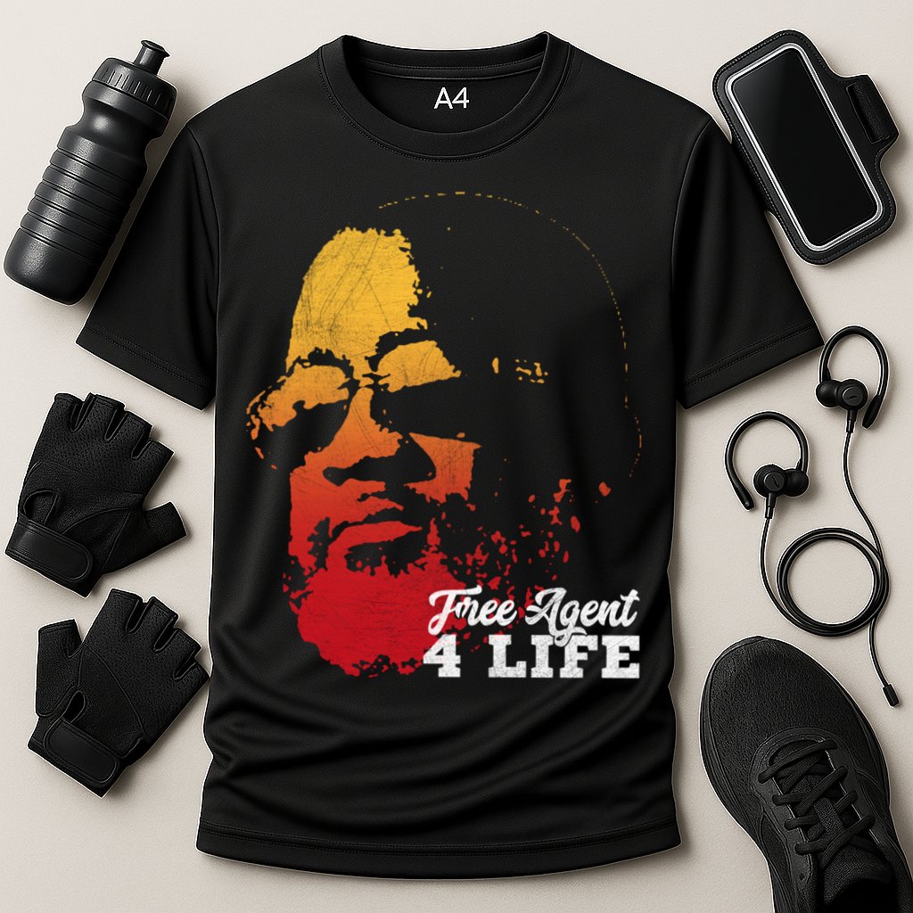Free Agent 4 Life Coach Gang Wear Retro Graphic Tee Cooling Performance Crew T-Shirt
