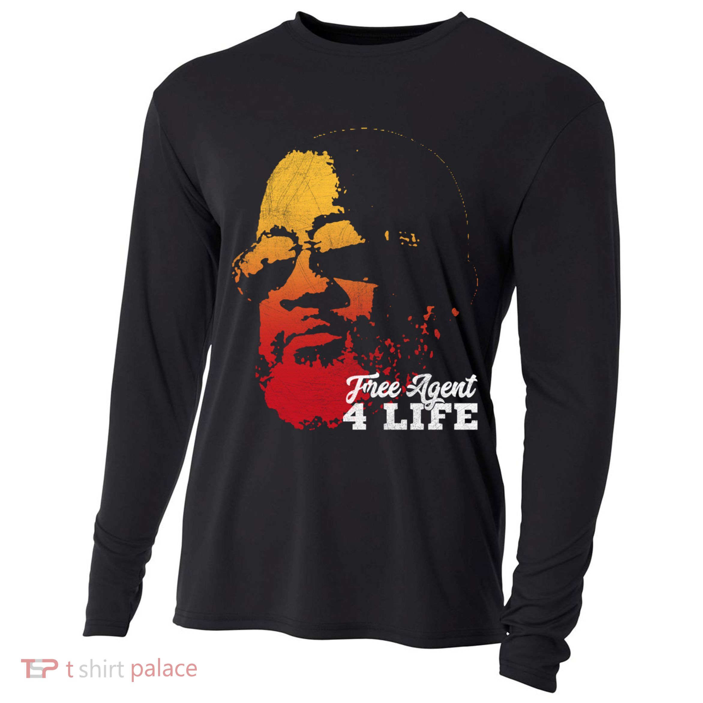 Free Agent 4 Life Coach Gang Wear Retro Graphic Tee Cooling Performance Long Sleeve Crew