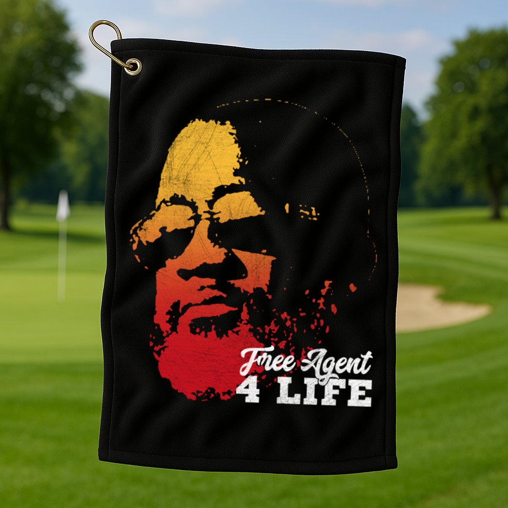 Free Agent 4 Life Coach Gang Wear Retro Graphic Tee Golf Towel