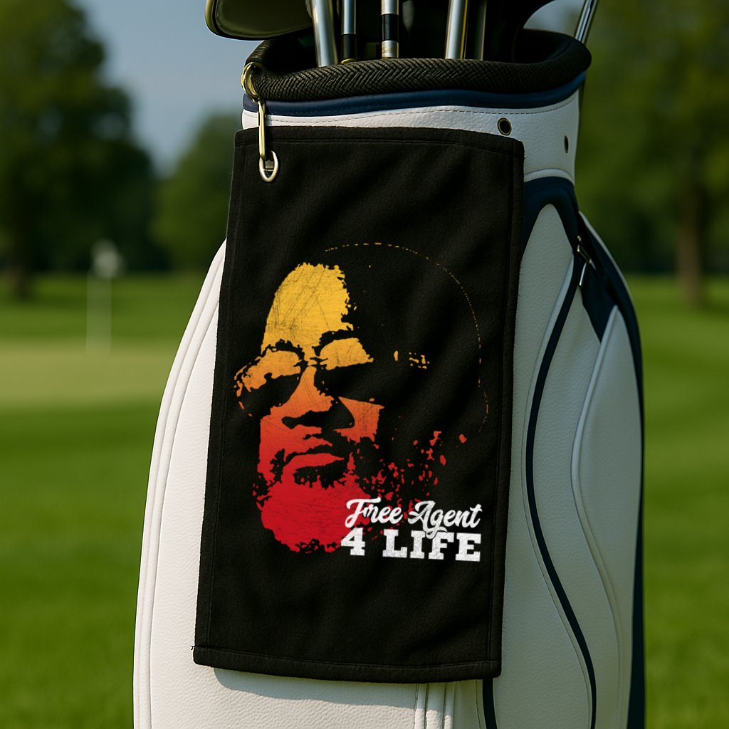 Free Agent 4 Life Coach Gang Wear Retro Graphic Tee Golf Towel
