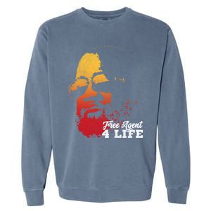 Free Agent 4 Life Coach Gang Wear Retro Graphic Tee Garment-Dyed Sweatshirt