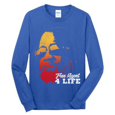 Free Agent 4 Life Coach Gang Wear Retro Graphic Tee Tall Long Sleeve T-Shirt