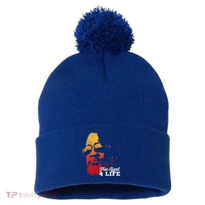 Free Agent 4 Life Coach Gang Wear Retro Graphic Tee Pom Pom 12in Knit Beanie