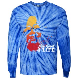 Free Agent 4 Life Coach Gang Wear Retro Graphic Tee Tie-Dye Long Sleeve Shirt