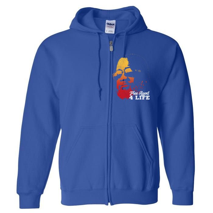 Free Agent 4 Life Coach Gang Wear Retro Graphic Tee Full Zip Hoodie