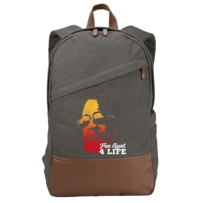 Free Agent 4 Life Coach Gang Wear Retro Graphic Tee Cotton Canvas Backpack