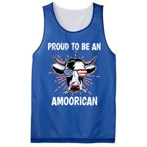 Funny Amoorican 4th Of July Usa Flag Patriotic Cow Farmer Gift Mesh Reversible Basketball Jersey Tank