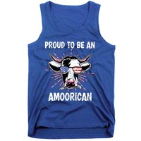 Funny Amoorican 4th Of July Usa Flag Patriotic Cow Farmer Gift Tank Top