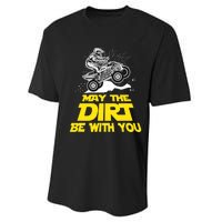 Funny ATV 4 Wheeler Quad Riding May The Dirt Be With You Performance Sprint T-Shirt