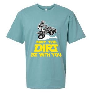 Funny ATV 4 Wheeler Quad Riding May The Dirt Be With You Sueded Cloud Jersey T-Shirt