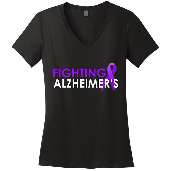 Fighting Alzheimer's Women's V-Neck T-Shirt