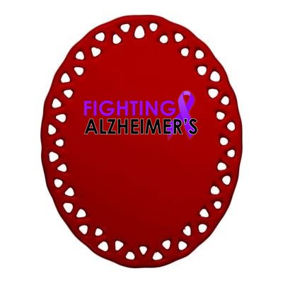 Fighting Alzheimer's Ceramic Oval Ornament