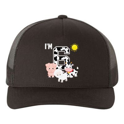 Farm Animals 6th Birthday 6 Year Old Birthday Party Yupoong Adult 5-Panel Trucker Hat