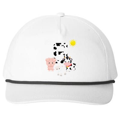 Farm Animals 6th Birthday 6 Year Old Birthday Party Snapback Five-Panel Rope Hat