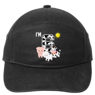 Farm Animals 6th Birthday 6 Year Old Birthday Party 7-Panel Snapback Hat