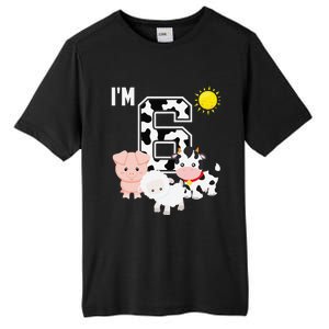 Farm Animals 6th Birthday 6 Year Old Birthday Party Tall Fusion ChromaSoft Performance T-Shirt