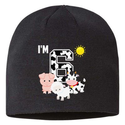 Farm Animals 6th Birthday 6 Year Old Birthday Party Sustainable Beanie