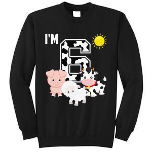 Farm Animals 6th Birthday 6 Year Old Birthday Party Tall Sweatshirt