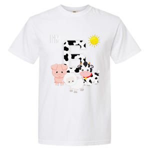 Farm Animals 6th Birthday 6 Year Old Birthday Party Garment-Dyed Heavyweight T-Shirt