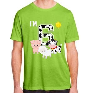 Farm Animals 6th Birthday 6 Year Old Birthday Party Adult ChromaSoft Performance T-Shirt