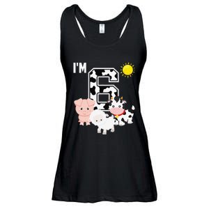 Farm Animals 6th Birthday 6 Year Old Birthday Party Ladies Essential Flowy Tank