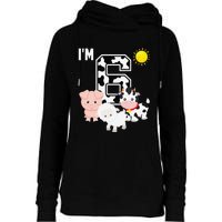 Farm Animals 6th Birthday 6 Year Old Birthday Party Womens Funnel Neck Pullover Hood