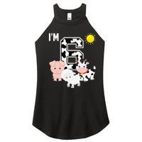 Farm Animals 6th Birthday 6 Year Old Birthday Party Women's Perfect Tri Rocker Tank