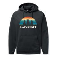 Flagstaff Az 70s Retro Throwback Design Performance Fleece Hoodie