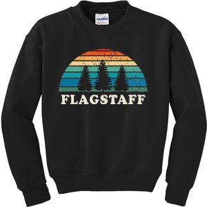 Flagstaff Az 70s Retro Throwback Design Kids Sweatshirt