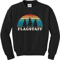 Flagstaff Az 70s Retro Throwback Design Kids Sweatshirt