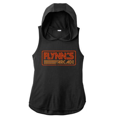 Flynn&39;s Arcade ✅ 80s Retro Ladies PosiCharge Tri-Blend Wicking Draft Hoodie Tank