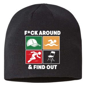 Fuck Around And Find Out Hat Chair Swim Run Sustainable Beanie