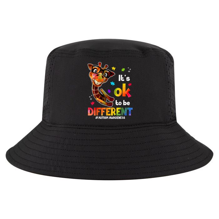 Funny Autism Awareness Its Ok To Be Different Giraffe Cool Comfort Performance Bucket Hat