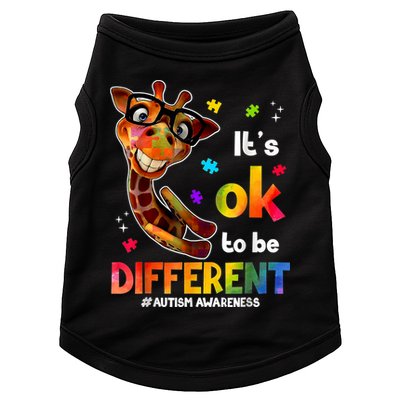 Funny Autism Awareness Its Ok To Be Different Giraffe Doggie Tank