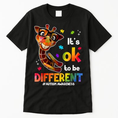 Funny Autism Awareness Its Ok To Be Different Giraffe Tall T-Shirt