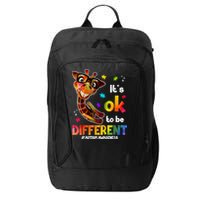 Funny Autism Awareness Its Ok To Be Different Giraffe City Backpack