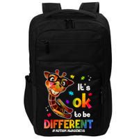 Funny Autism Awareness Its Ok To Be Different Giraffe Impact Tech Backpack