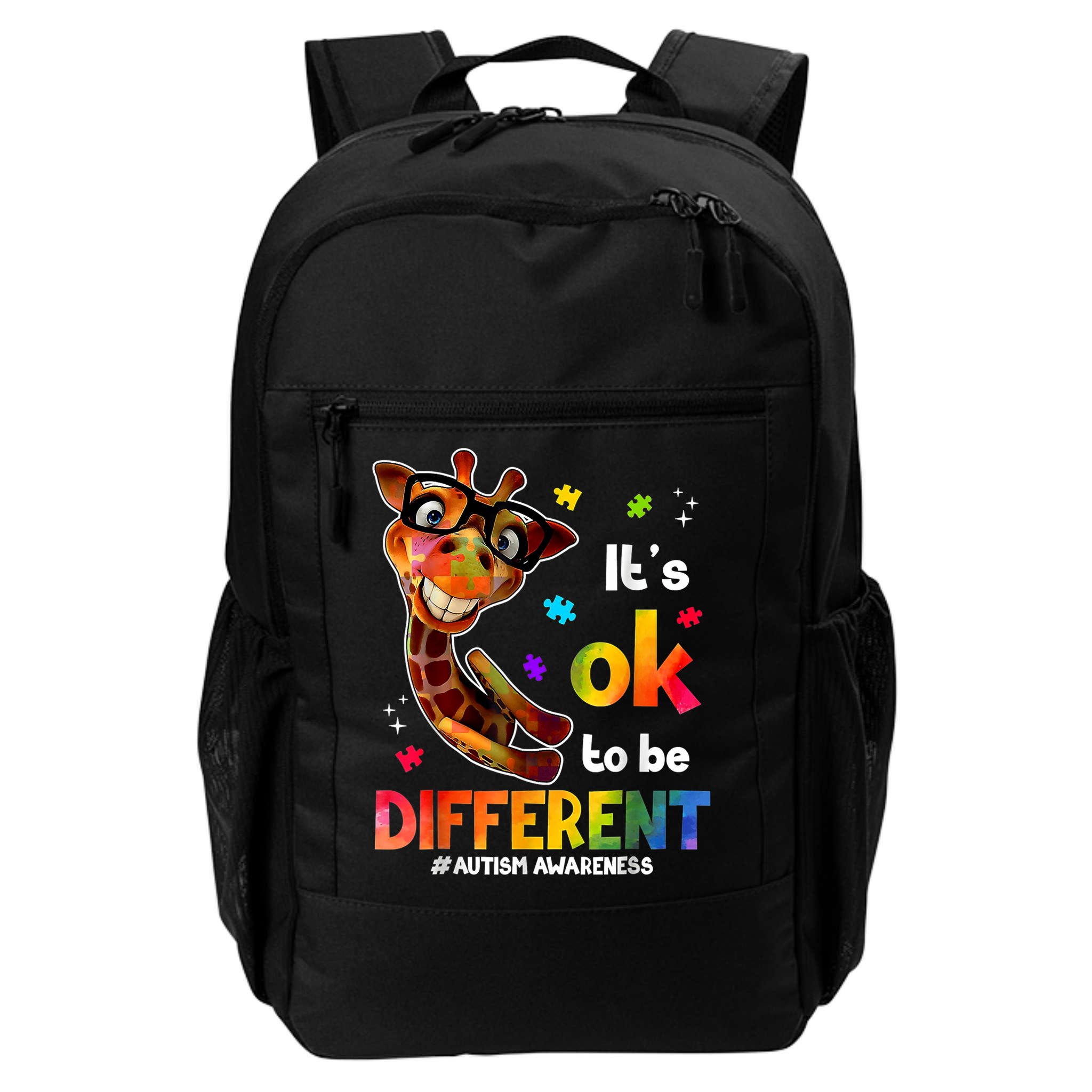 Funny Autism Awareness Its Ok To Be Different Giraffe Backpack